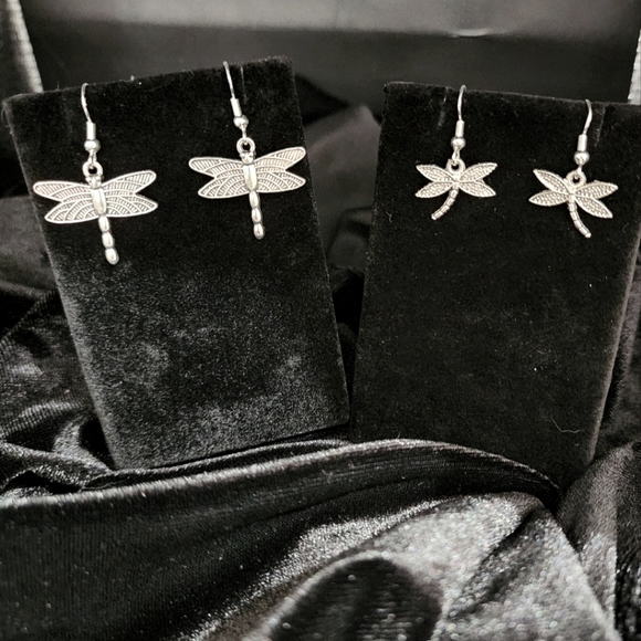 Silver Dragonfly Earring  set B - Picture 1 of 5